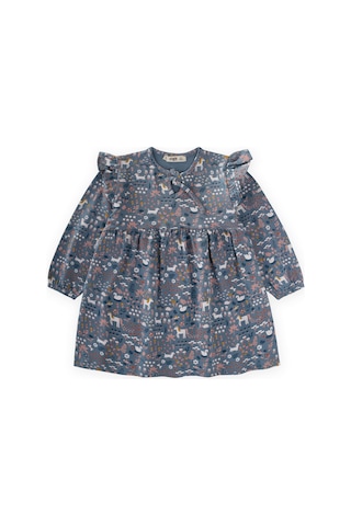 Desenli Mevsimlik Elbise 1-7 Yaş İndigo Mavi İndigo