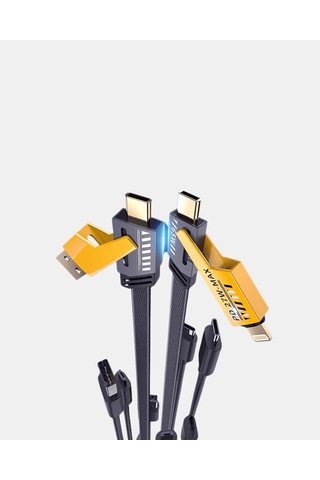 Çoklu Şarj Kablosu 65w 4'ü 1 Arada Örgülü Hızlı Veri Aktarım Usb-c Usb-a 0