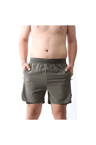Nature The Brand 2 Li Paket Unisex Gym Ve Fitness Astarlı Taytlı Şort Gizli Cep Detaylı Antrasit