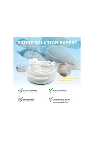 Qingmipy Gece Diş Gıcırdatma Önleyici Ayarlanabilir Dişlik, Beyaz Renk, Rahat Kullanım