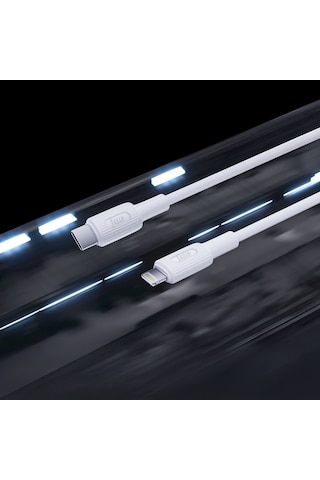 Juo JCBS272-W 27W USB Type-C To Lightning Apple Uyumlu iPhone iPad Silikon Hızlı Şarj ve Data Kablosu Beyaz 2 Metre