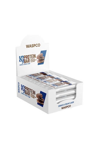 Waspco Bitter Çikolata Kaplı Bisküvi Aromalı Protein Bar 36G x 12 Adet