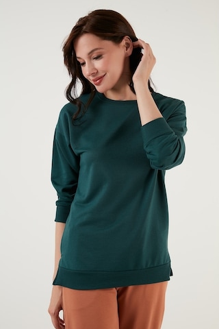 Lela Pamuklu Regular Fit Bisiklet Yaka Basic Bayan Sweat 5863569 Nefti