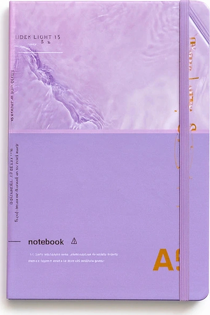 2 Adet Ajanda Çizgili Not Defteri-uçlu Kalem Hediyeli Waves Of Sparkle Mor