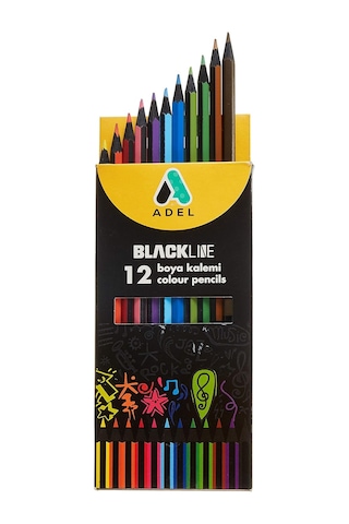 Adel Blackline Boya Kalemi 12 Renk, Tam Boy Genel