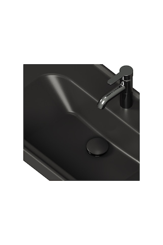 Aqua Bagno Pop-up Sifon, Mat Siyah Seramik Başlıklı ,taşma Deliksiz, 1 -1/4 Mat Siyah