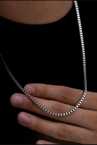 Vog 3 Mm Orta Kalınlıkta Küp Model Erkek Çelik Kolye - Sevgiliye - Eşe - Babaya - Arkadaşa Kolye Gri