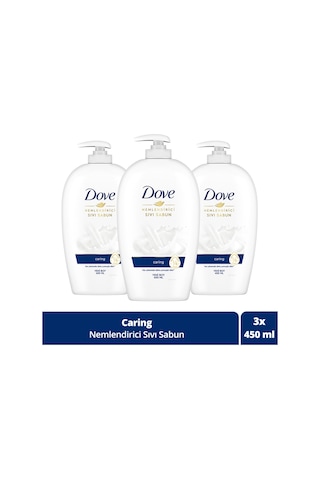 Nemlendirici Sıvı Sabun Caring 1/4 Nemlendirici Krem Etkili 450 Ml X3 Adet