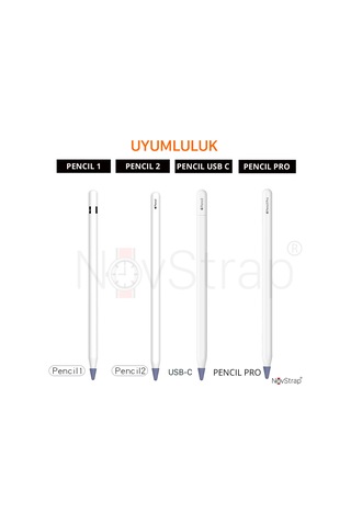 Novstrap  Pencil 1-2 Nesil Usb-c Pro İle Uyumlu Kalem Ucu Koruyucu Silikon Kılıf 12 Adet Paket