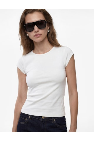 Koton Dikiş Detaylı Slim Fit Fitilli Kap Kol Bluz Kırık Beyaz 6sak70032uk Ekru