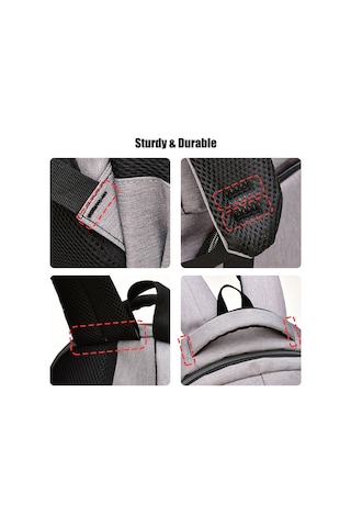 Yifomall 18" Usb Şarjlı Su Geçirmez Çanta - İş, Okul, Seyahat İçin Geniş Hacimli, Multi Bölmeli, Konforlu Omuzlı Gri Sırt Çantası Çok Renkli