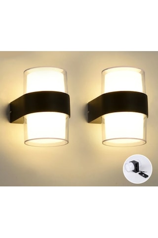 2 Adet Duvar Led Lamba 12w Gün Işık3200k Bahçe Teras Iç&dış Mekan Gün Işığı