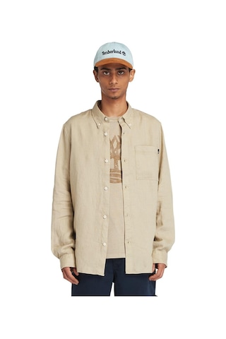 Timberland Tb0a66b9 Linen Chest Pocke Bej Erkek Gömlek Bej