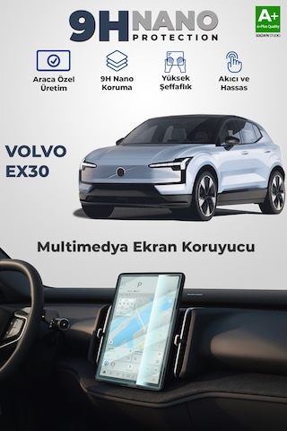S-dizayn Volvo Ex30 11.2 İnç 9h Nano Multimedya Ekran Koruyucu Parlak 2024 Üzeri A+ Kalite