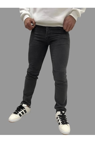 Erkek Dar Paça Düz Newone Füme Kot Pantolon Füme