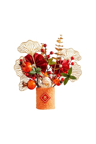 Suntek Yapay Bonsai Çiçekler Otel Tatil Ofisi Çin Stil-c-24x20x28cm