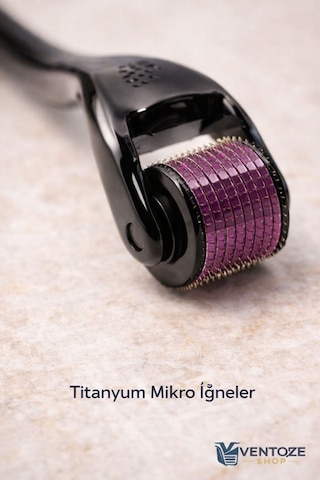 Dermaroller 0.5 Mm Titanyum 540 İğneli Cilt Yenileyici Saç Ve Sakal Bakım Masaj Aleti Çok Renkli