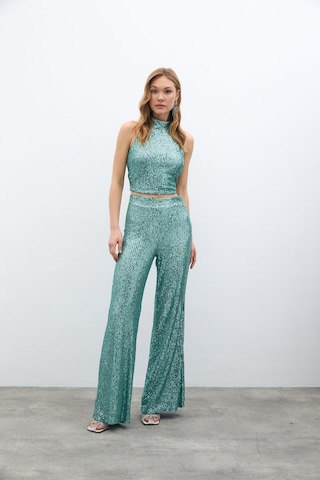 Sateen Payetli Salaş Pantolon - Mint-135395 Mint