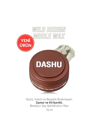 Güçlü, Kalıntı Bırakmayan, Çamur Ve Killi, Besleyici Dashu For Men Wild Design Mucle Wax 15ml