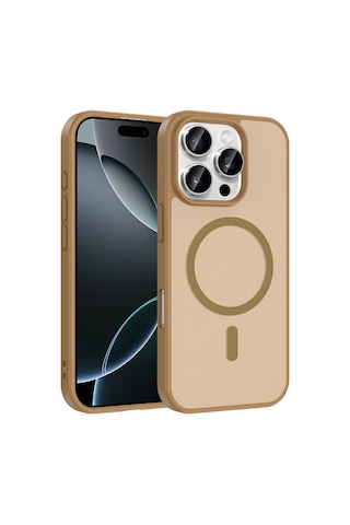 Ardemix Apple iPhone Uyumlu 16 Pro Max Kılıf M-safe Şarj Özellikli Zore Babet Kapak - Gri