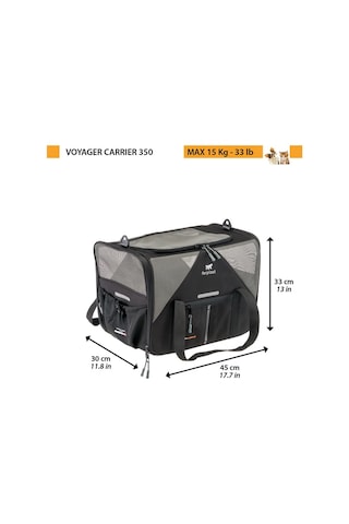 Ferplast Voyager 350 Kedi Ve Köpek Kumaş Taşıma Çantası Siyah