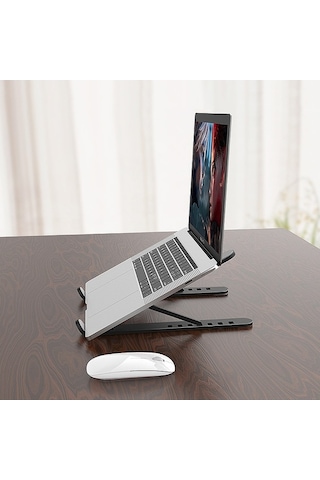 Novahub 6 Kademe Ayarlanabilir Taşınabilir Dizüstü Standı - 11-17 İnç Laptop Ve Tablet İçin Soğutmalı