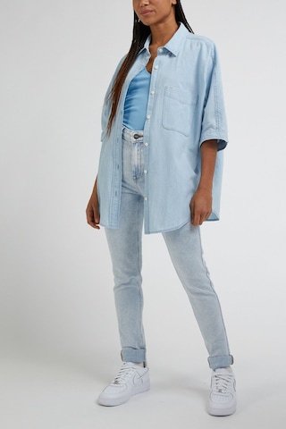 Lee Scarlett Skinny Fit Dar Kesim Yüksek Bel Çok Dar Paça Mavi Kadın Esnek Jean Denim Kot Pantolon L626GWC36 Mavi