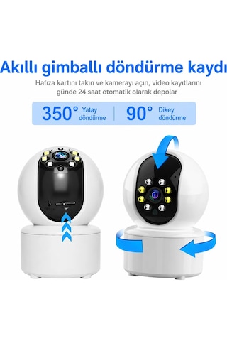 Wifi Kablosuz 1080p 2.4ghz + 5ghz 360 Hareket Izleme Sesli Cctv Ağ Ev Güvenlik Mini Ip Kamera