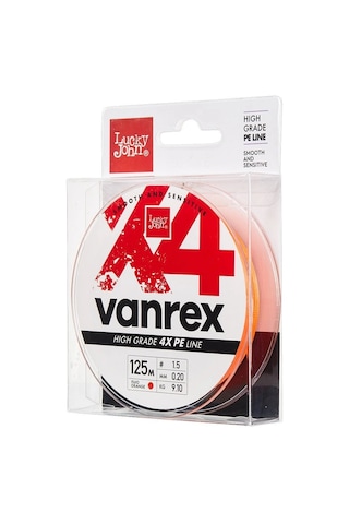 Lucky John Vanrex X4 Pe Örgü Fluo Turuncu 125m 0,10mm İp Misina - Standart