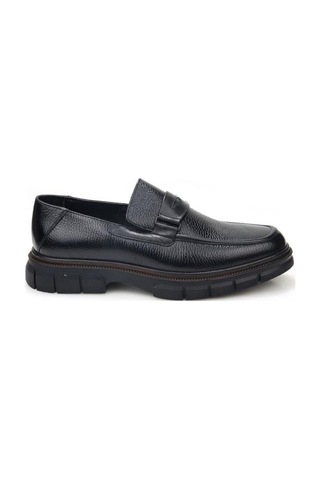 Pisagor Ps-3107 Erkek Hakiki Deri Loafer Ayakkabı Siyah