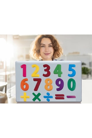 Defter Sticker,laptop Sticker Rakamlı Desen Pvc 48x33x0,5cm