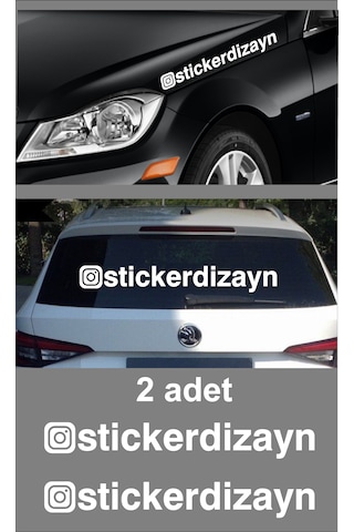Kişiye Özel Instagram Sticker Araba Oto Motosiklet Karavan Sticker Etiket 00062 50 Cm