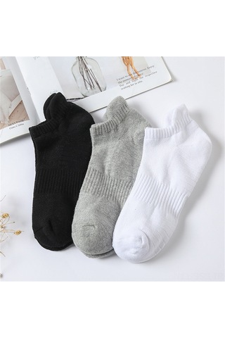 Springsun Erkek Spor Çorapları - Pamuklu, Nefes Alabilir, Ter Emici, 8 Çift Paket Siyah/beyaz/gri Siyah