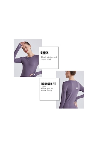 Jeemson Kadınlar İçin Rahat Yoga Üstü - Çift Cep Ve Parmak Delikli Uzun Kollu Spor Tişört Kırmızı