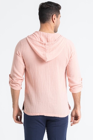 Uzun Kol Erkek Kapüşonlu Yazlık Müslin Sweatshirt Pudra Pdr-pudra Pudra
