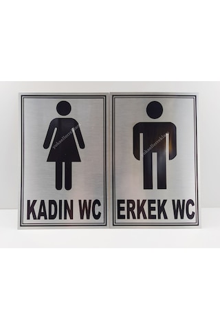 Kadın Erkek Çift Yönlendirme Wc Tabelası (460496263)