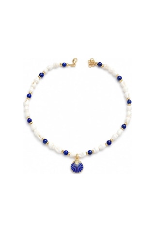 Lapis Lazuli Taşı Ve Deniz Kabuğu Yaz Kolyesi Çok Renkli
