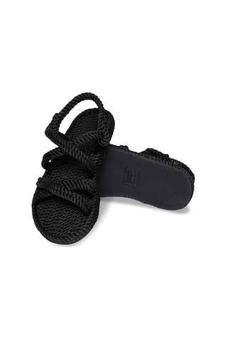 Nomadic Republic Tahiti Kauçuk Tabanlı Erkek Halat Sandalet Siyah