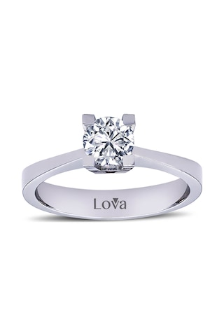 Lova H Renk 0,58 Karat Pırlanta Tektaş Yüzük - HRD Sertifikalı