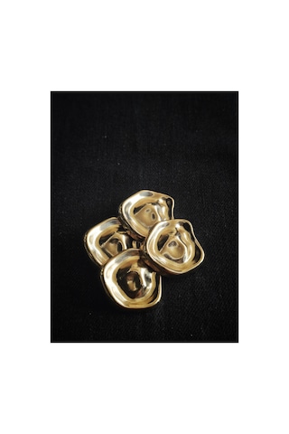 Gold Renk Parlak Metal Ceket Ve Kaban Düğmesi 4 Adet 38 Mm 60 Boy