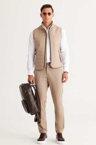 AC&Co / Altınyıldız Classics Erkek BEYAZ Slim Fit Dar Kesim Oxford Düğmeli Yaka Armürlü Pamuklu Gömlek Beyaz