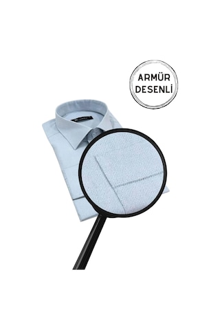 Dicotto Gri Armür Desenli Rahat Kesim Uzun Kol Erkek Gömlek Tek Cepli Klasik Regular Fit 001