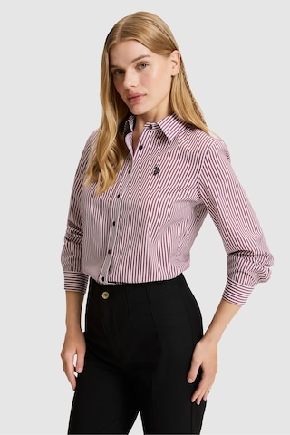 U.S. Polo Assn. Kadın Bordo Uzun Kollu Gömlek 50332398-vr180 Dark Plum