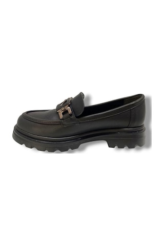 Fancy 819-25 Deri Anatomik Q Tokalı Loafer Kadın Ayakkabı Siyah
