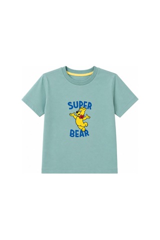 Haribo Lisanslı Ayıcık Baskılı T-shirt Şort Takım Yeşil