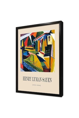 Henry Lyman Sayen Modern Manzara Eserleri Üçlü Çerçeveli Mdf Tablo Seti-174304