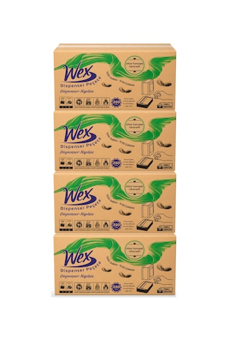 Wex Dispenser Peçete 4 Koli Toplam 72 Paket, 250 Yaprak, 2 Katlı, %100 Selüloz