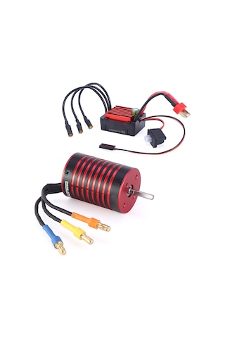Xindoker 2838 4700kv Motor Ve 35a Esc Seti - 1/14-1/16 Araçlar İçin, 2-3s Lipo Uyumlu, Siyah-kırmızı