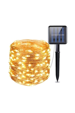 20 Metre 200 Led Solar Enerjili Günışığı Led Işık Aydınlatma Sarı