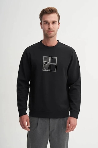 Cazador Caz 53290 Bisiklet Yaka Erkek Siyah Sweat 25 Kış Siyah
